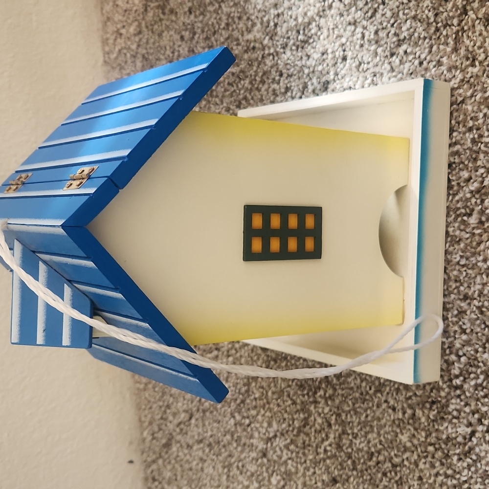 Blue and Yellow Decorative Birdhouse Feeder - Picture 4 of 7